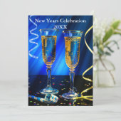 Invitation Nouvel An Toast de Champagne 20XX (Debout devant)