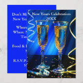 Invitation Nouvel An Toast de Champagne 20XX (Devant / Derrière)