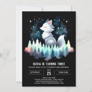 Invitation Nouvel anniversaire de Digital Cute Wolf