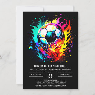 Invitation Nouvel anniversaire de football en aquarelle sport