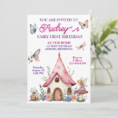 Invitation Nouvel anniversaire de la fée mignonne (Debout devant)