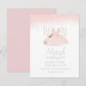 Invitation Nouvel anniversaire de la fille Tutu au minimum à  (Devant / Derrière)