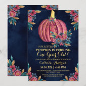 Invitation Nouvel anniversaire de la petite marine Citrouille (Devant / Derrière)