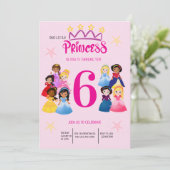 Invitation Nouvel anniversaire de la princesse d'or rose (Debout devant)
