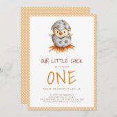 Invitation Nouvel anniversaire de l'éclosion d'oiseaux mignon (Devant / Derrière)