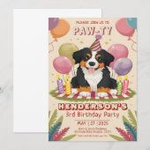Invitation Nouvel anniversaire du chien bernois de la fête de (Devant / Derrière)