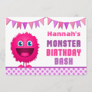 Invitation Nouvel Anniversaire du Monstre des filles
