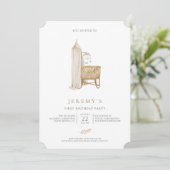 Invitation Nouvel anniversaire Neutral Boho (Debout devant)