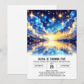 Invitation Nouvel Anniversaire numérique céleste magique (Devant / Derrière)