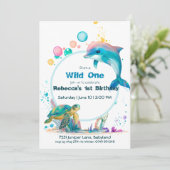 Invitation Nouvel anniversaire sous-marin mignon (Debout devant)