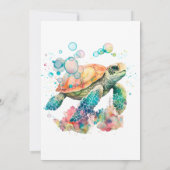 Invitation Nouvel anniversaire sous-marin mignon (Dos)