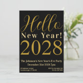 Invitation Nouvel an's Eve Party Black Gold (Debout devant)