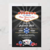 Invitation Nouvel an's Eve Party Las Vegas Casino Dice Invita (Devant)