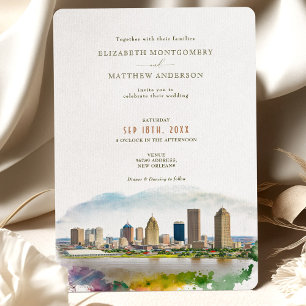 Invitation Nouvel Orléans Destination Mariage Aquarelle