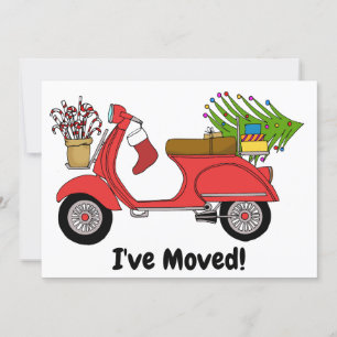 Invitation Nouvelle adresse Scooter de Noël classique