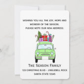 Invitation Nouvelle adresse verte Retro Fiat 500 Cadeaux de N (Dos)