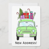 Invitation Nouvelle adresse verte Retro Fiat 500 Cadeaux de N (Devant)