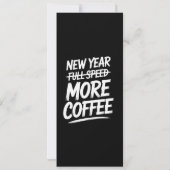 Invitation Nouvelle Année Drôle Plus de Café Résolution Sarca (Dos)