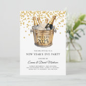 Invitation Nouvelle année Fête Bonjour 2025 (Debout devant)