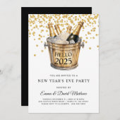 Invitation Nouvelle année Fête Bonjour 2025 (Devant / Derrière)