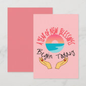 Invitation nouvelle année heureuse (Devant / Derrière)