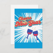 Invitation nouvelle année heureuse (Devant / Derrière)