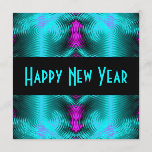 Invitation nouvelle année turquoise