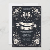 Invitation Nouvelle Bannière Bows Satin Chic Ribbon coupe Mar (Devant)