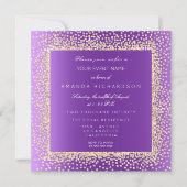 Invitation Nouvelle Confetti Pailleté Or Champaigne (Devant)