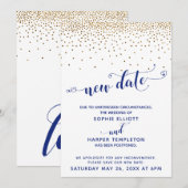 Invitation Nouvelle date de la Marine Confetti Mariage report (Devant / Derrière)