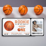 Invitation Nouvelle de l'année 1er anniversaire Basketball ph<br><div class="desc">Vous cherchez l'invitation parfaite pour célébrer le 1er anniversaire de votre petit? Ne cherchez pas plus loin que notre invitation de billets de basket-ball "Rookie of the Year"! Cette invitation unique est conçue pour ressembler à un ticket de basket-ball, avec tous les détails importants que vous devez partager avec vos...</div>