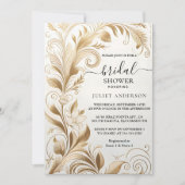 Invitation Nouvelle dentelle Floral or Fête des mariées incor (Devant)