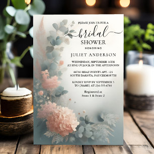 Invitation Nouvelle Eucalyptus Dentelle Tulle Dusty Fête des