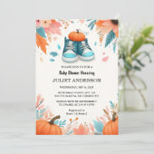 Invitation Nouvelle ferme rose bleu Boho Girl Boy Baby shower (Debout devant)