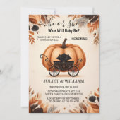 Invitation Nouvelle ferme rose Bleu Chute fille Citrouille Ge (Devant)