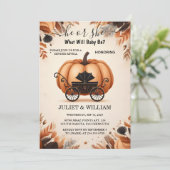 Invitation Nouvelle ferme rose Bleu Chute fille Citrouille Ge (Debout devant)