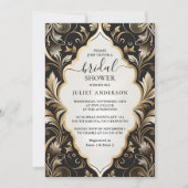 Invitation Nouvelle Fête des mariées rétro arabe exotique gra (Devant)