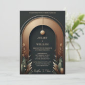 Invitation Nouvelle Forêt d'arbre de bois Rustique Grange Mar (Debout devant)