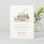 Invitation Nouvelle maison Cosy Winterscape Christmas Holiday (Debout devant)
