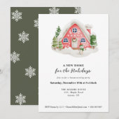 Invitation Nouvelle maison de chauffage Parti Snowy House (Devant / Derrière)
