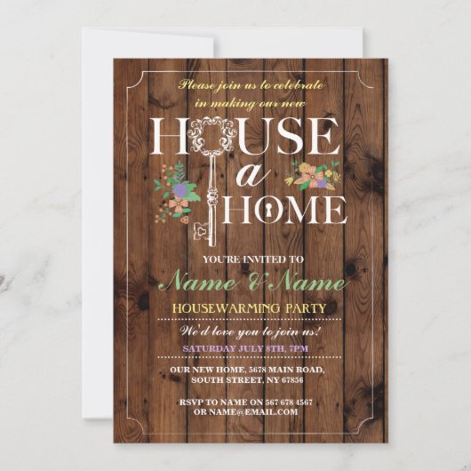 Invitation Nouvelle Maison Douce Maison Chaleureuse Invitatio (Devant)
