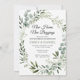 Invitation Nouvelle Maison Nouveaux Débuts Eucalyptus Pendais