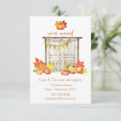 Invitation Nouvelle maison pour l'automne, la porte de la gra (Debout devant)