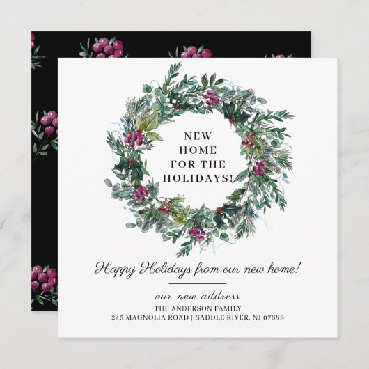 Invitation Nouvelle Maison pour les Fêtes Annonce de Déménage (Devant / Derrière)