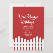 Invitation Nouvelle maison pour les vacances clôture blanche (Devant)