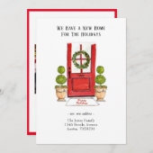 Invitation Nouvelle maison pour les vacances en mouvement (Devant / Derrière)