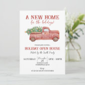 Invitation Nouvelle maison pour les vacances, Hiver Camion Op (Debout devant)