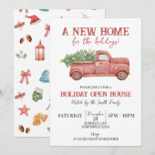 Invitation Nouvelle maison pour les vacances, Hiver Camion Op (Devant / Derrière)
