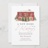 Invitation Nouvelle maison Red House Christmas Holiday Card (Devant)