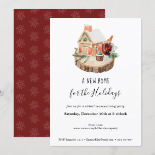 Invitation Nouvelle Maison virtuelle Ménage Parti Snowy House
